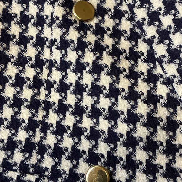 Vintage Houndstooth Wool Blazer Oversized Preppy Old Money Size 14 - Picture 7 of 15